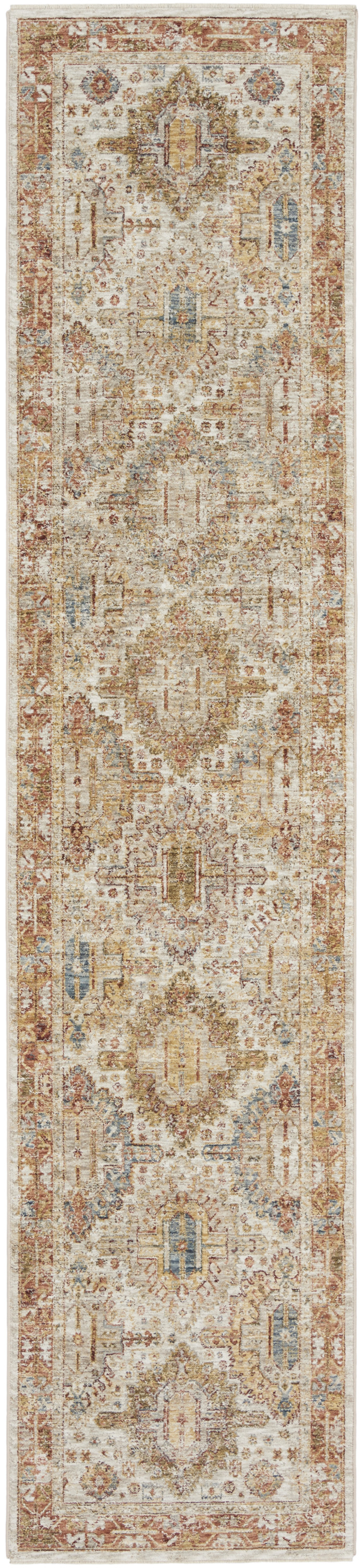 Nourison Sahar 2'3" x 10'2" Ivory Multicolor Vintage Indoor Rug