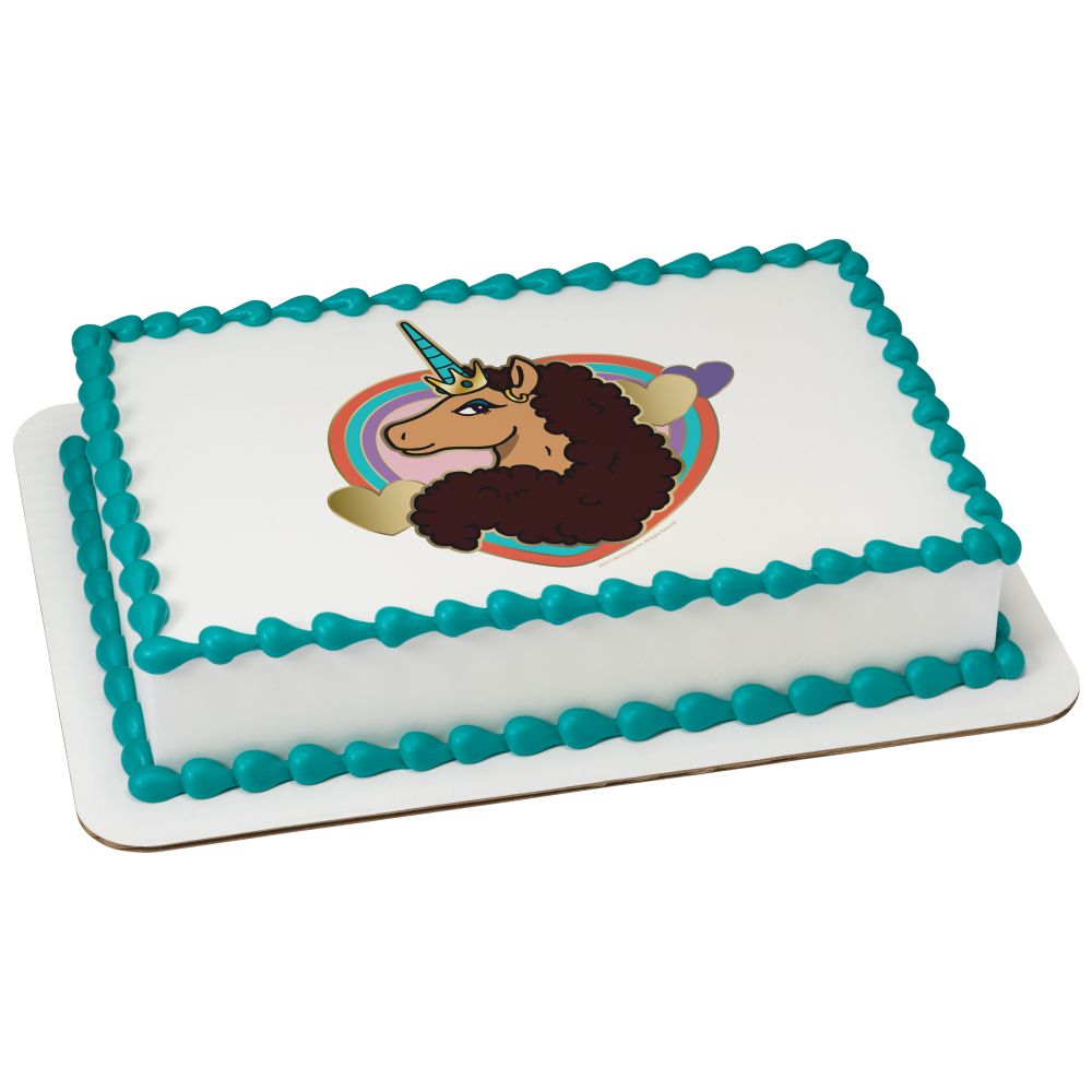 Image Cake Afro Unicorn Divine