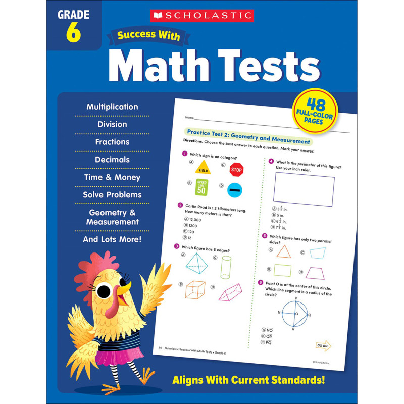 Success With Math Tests: Grade 6
