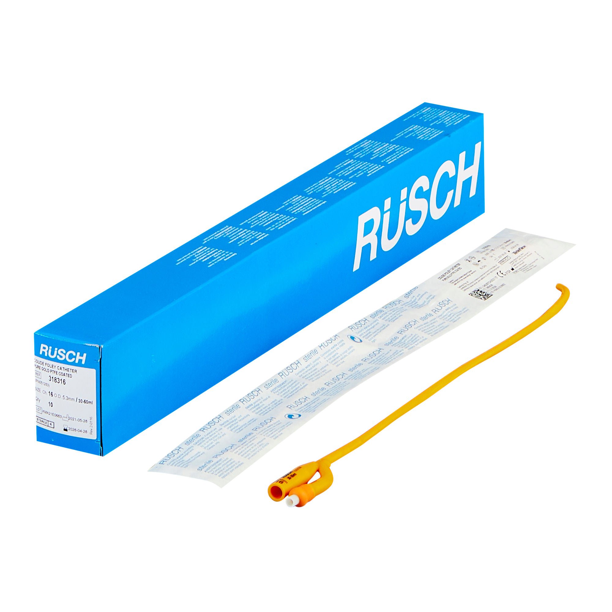 Teleflex Medical PureGold® Foley Catheter, 16 Fr., 30 cc, Coudé
