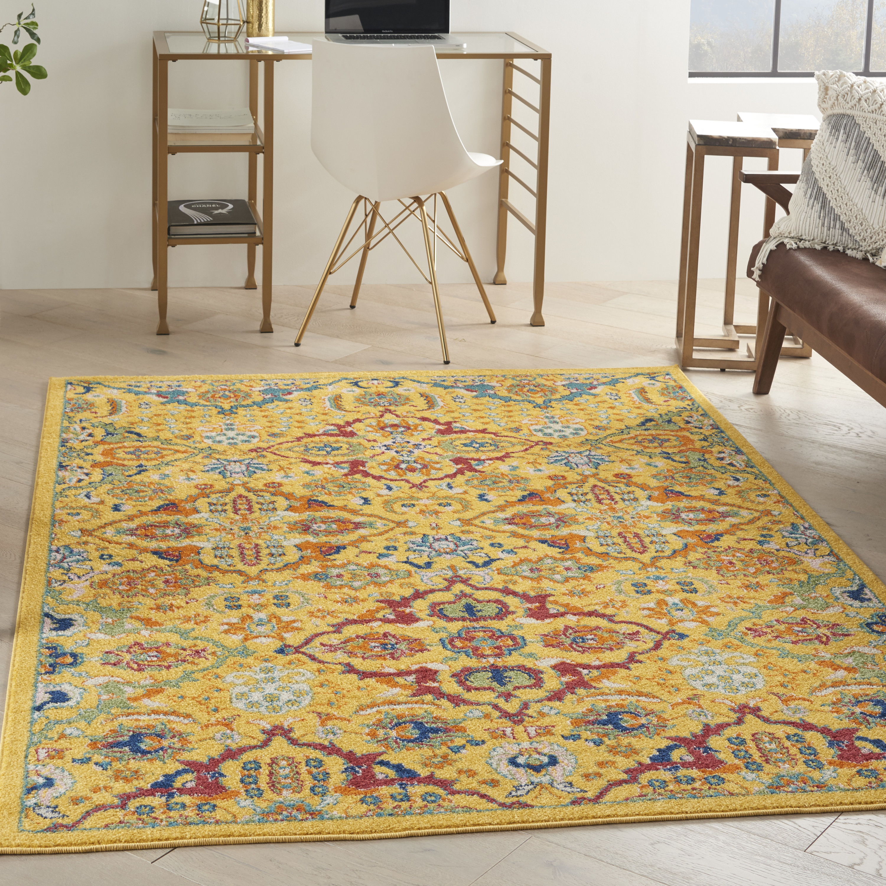Nourison Allur 4' x 6' Yellow Multicolor Bohemian Indoor Rug