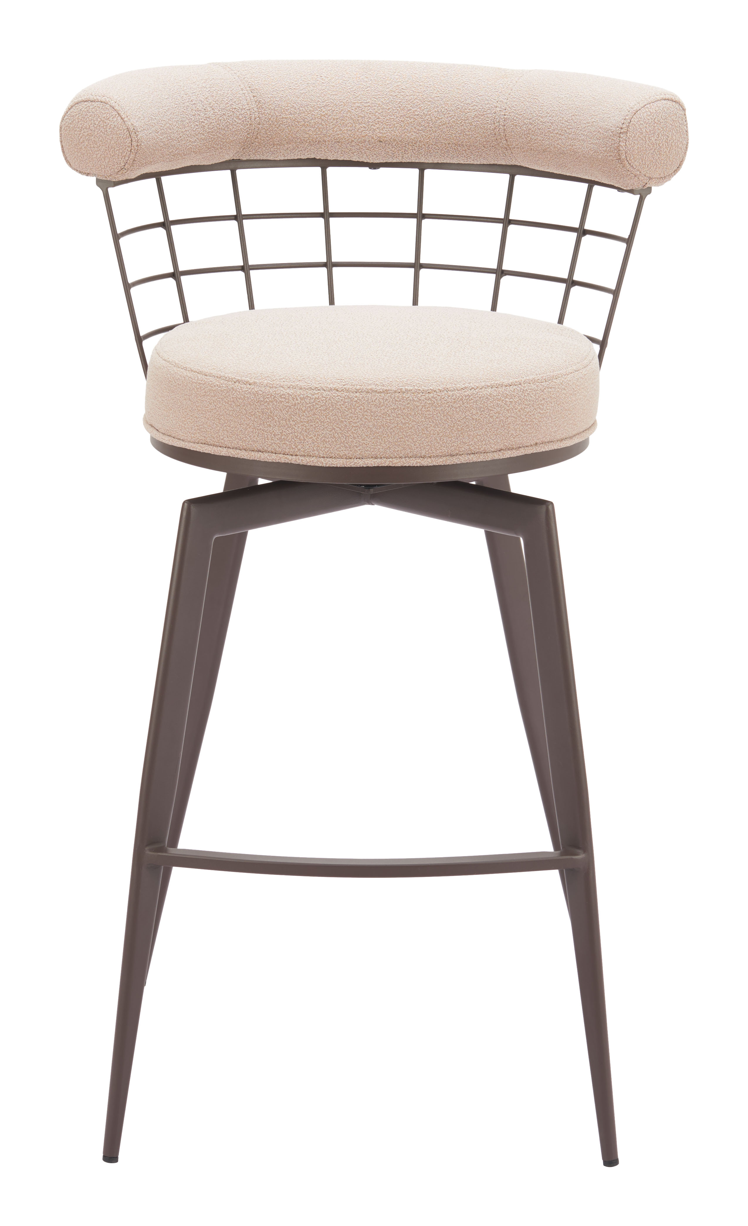 Saku Swivel Barstool Beige & Brown product image