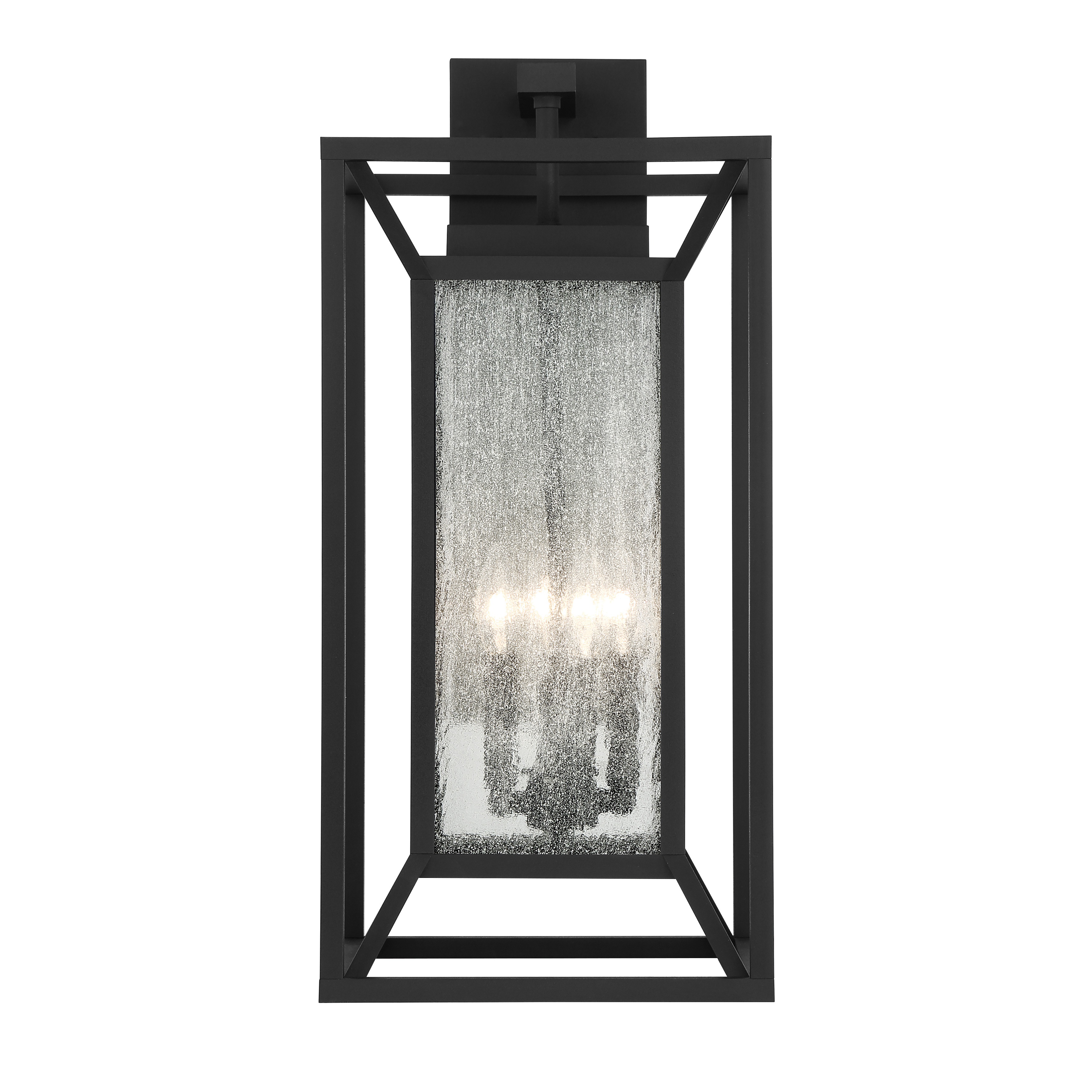 4 Light Wall Mount in Sand Coal with Clear Seeded Glass - alternate view