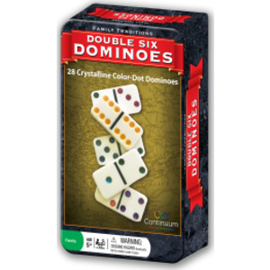 Double 6 Dominoes Set in Tin, 28 Jumbo Dominoes