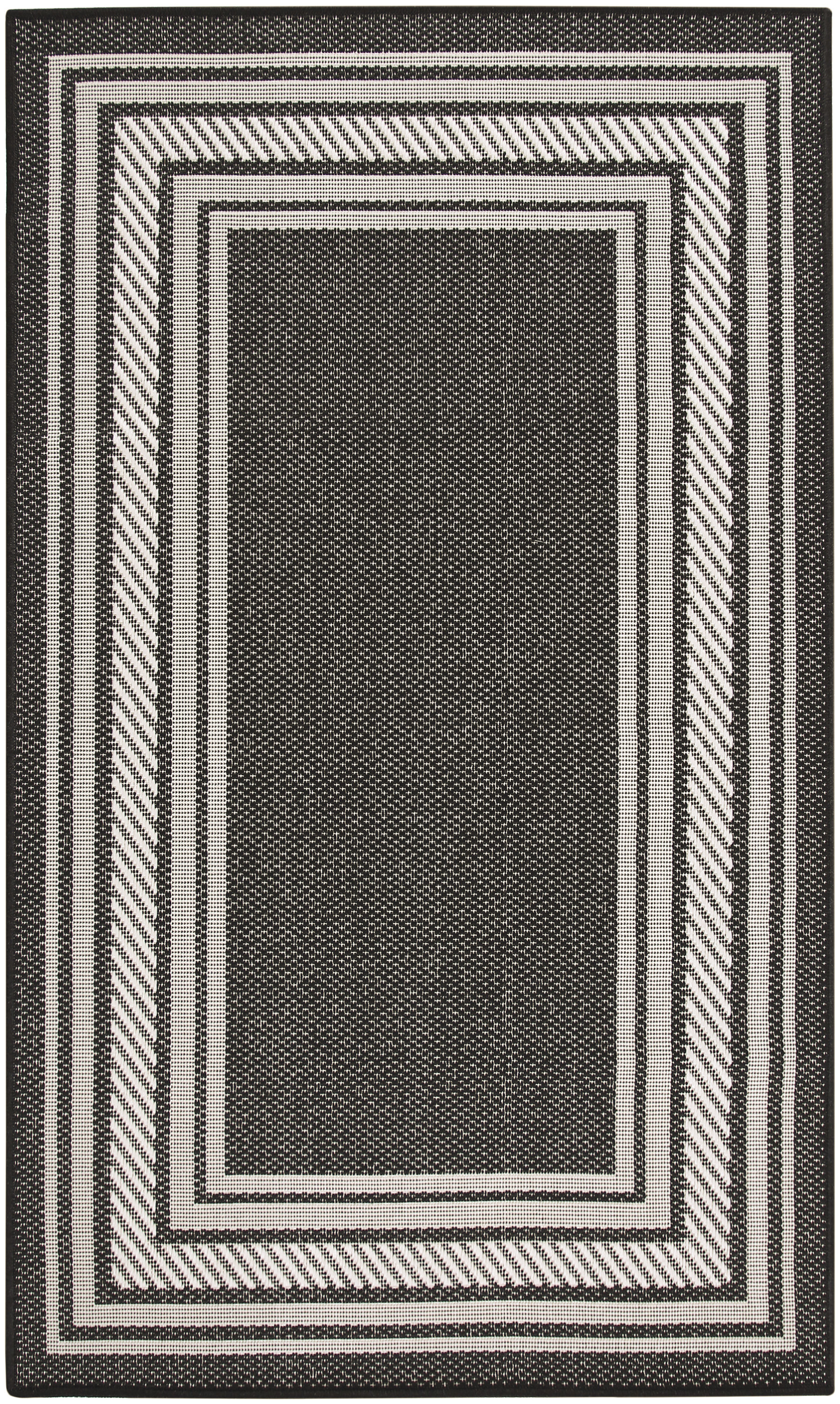 Nourison Horizon Indoor/Outdoor 3' x 5' Black Modern Rug