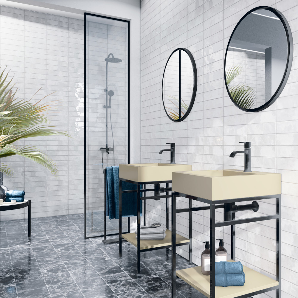 Biarritz White 3 in. x 12 in. Ceramic Wall Tile