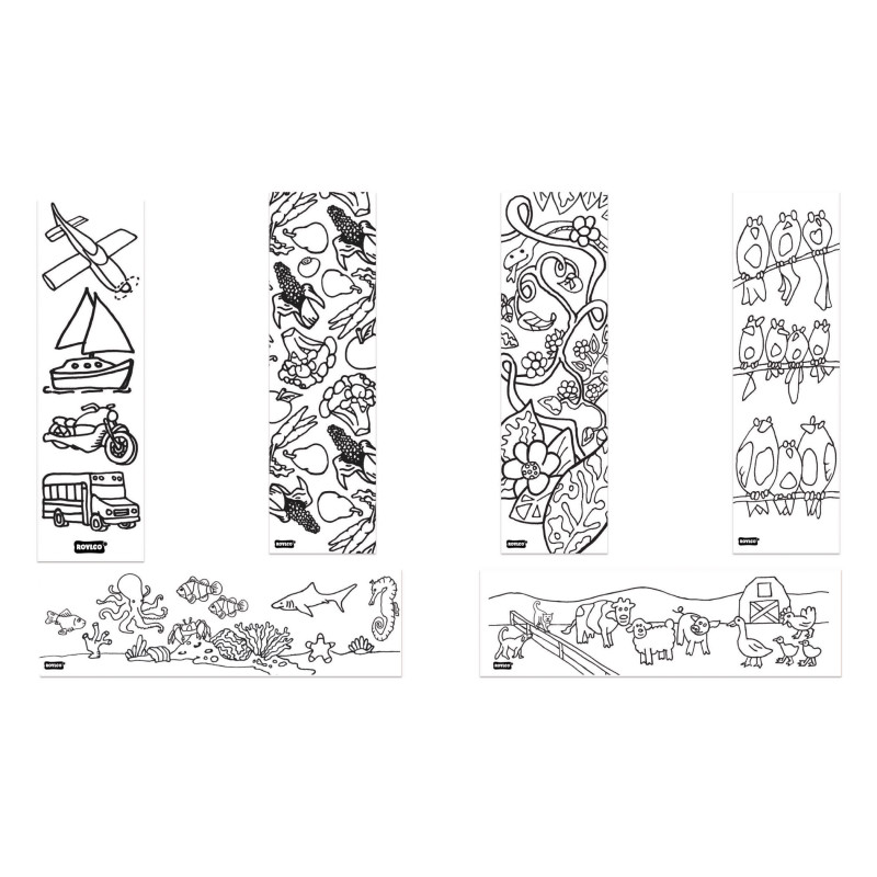 Color-In Bookmarks, 2-1/2" x 7", 6 Designs, Pack of 96