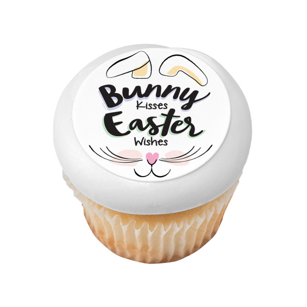 Bunny Kisses Easter Wishes PhotoCake® Edible Image®