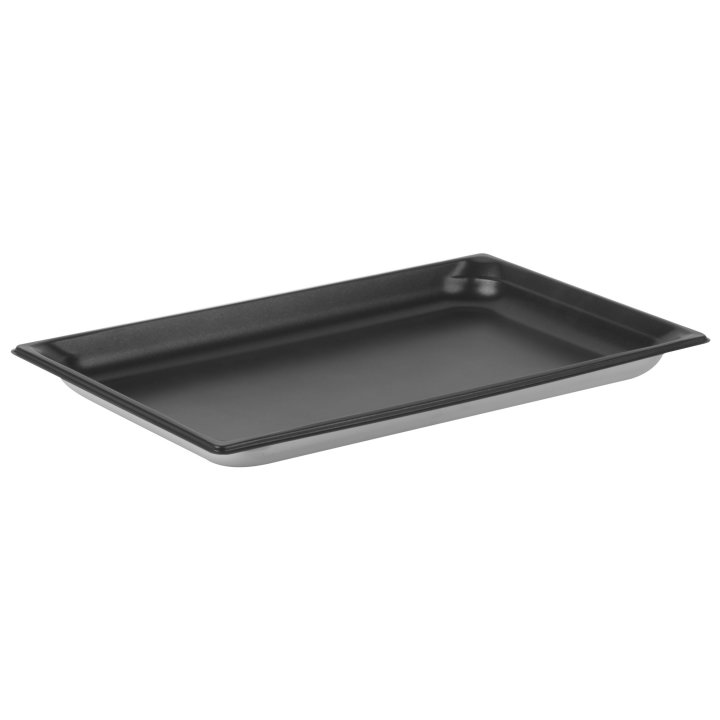 Full-size 1 ½-inch-deep Super Pan 3® stainless steel steam table pan with Steel Coat x3™ nonstick coating