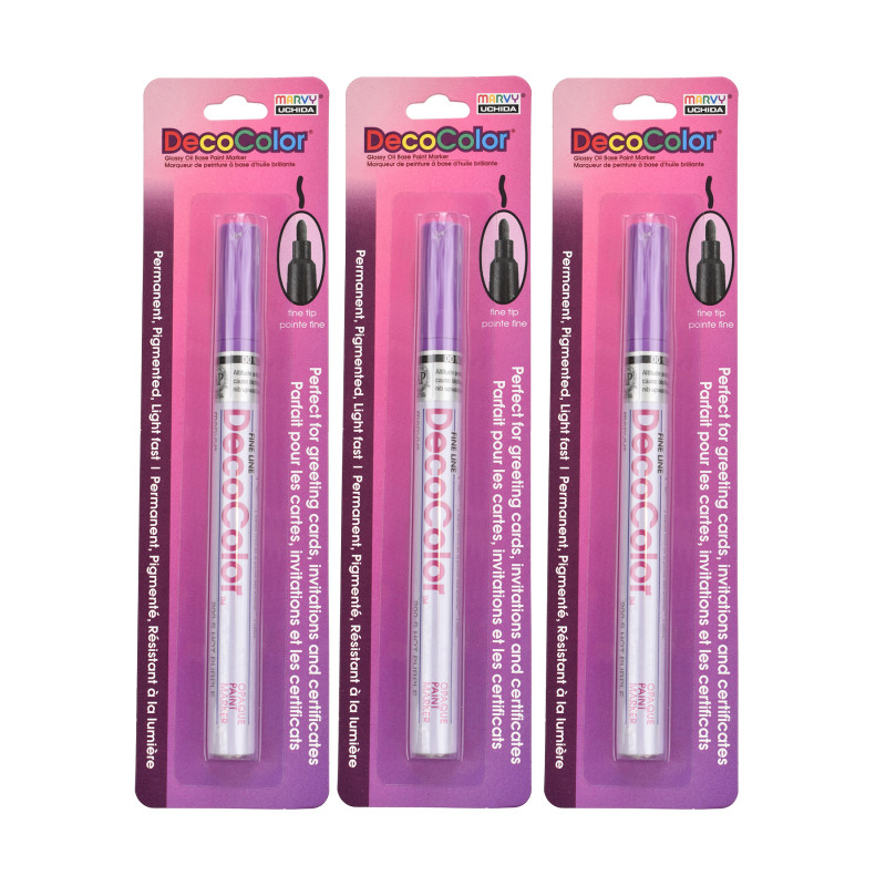 DecoColor® Paint Marker, Fine Tip, 200-S, Hot Purple #79, Set of 3