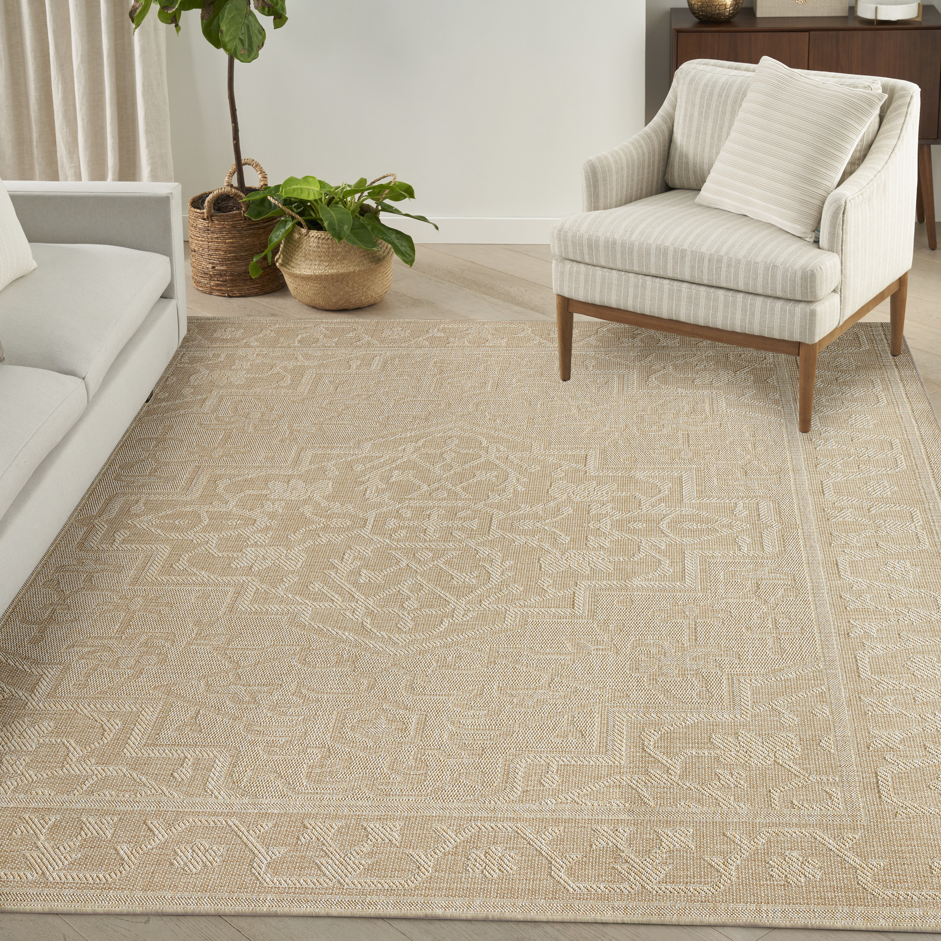 Nourison Tulum 8' x 10' Cream Outdoor Rug