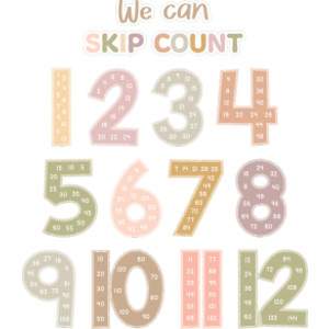 Terrazzo Tones Skip Counting/Multiples Jumbo Numbers Bulletin Board Set, 17 Pieces