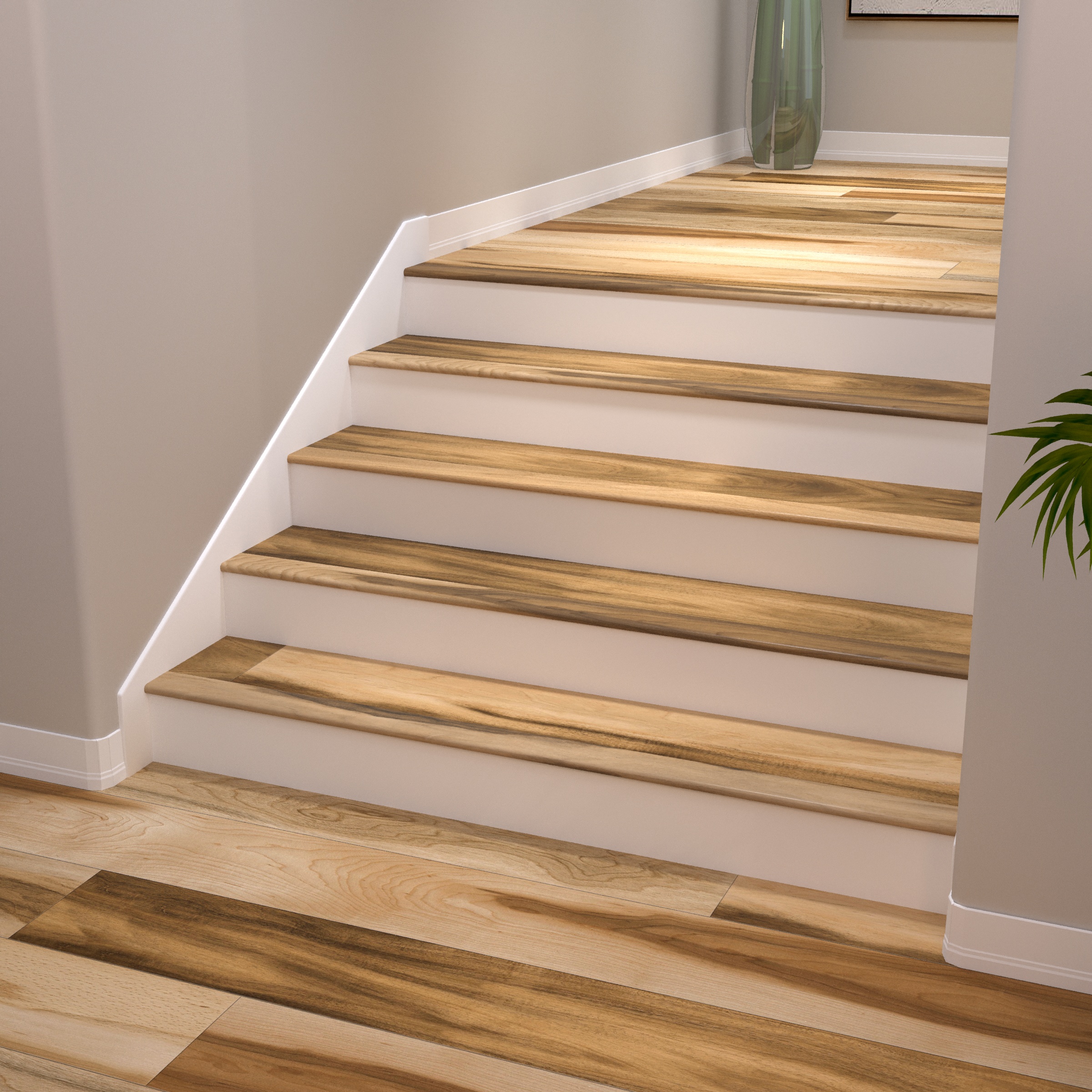 Huntington Hickory Cali Vinyl Stair Nosing Flush view 2