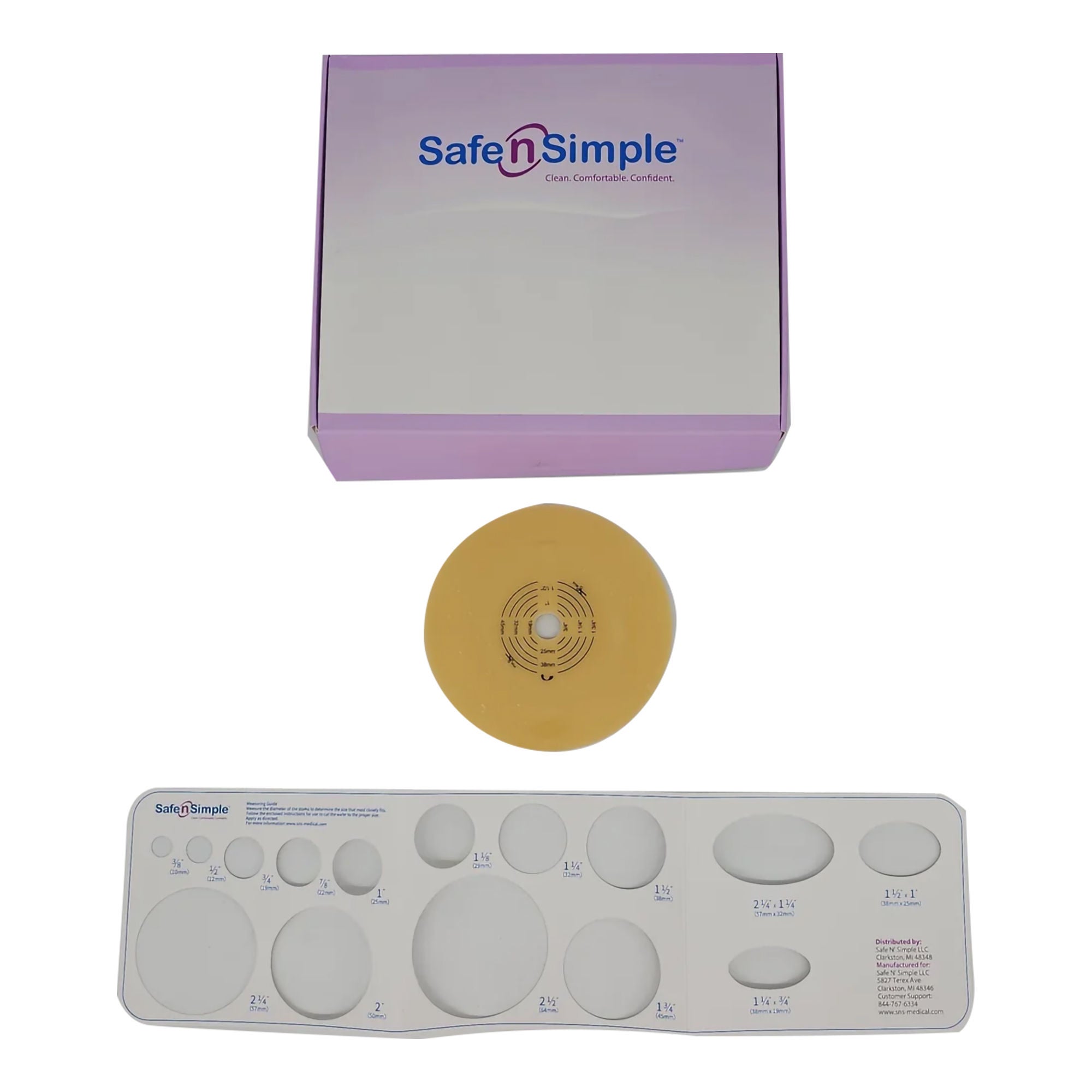 Safe N Simple BARRIER, OSTOMY 2PC EXT HYDROCOLLOID 1 1/4"" (5/BX 8BX/CS)