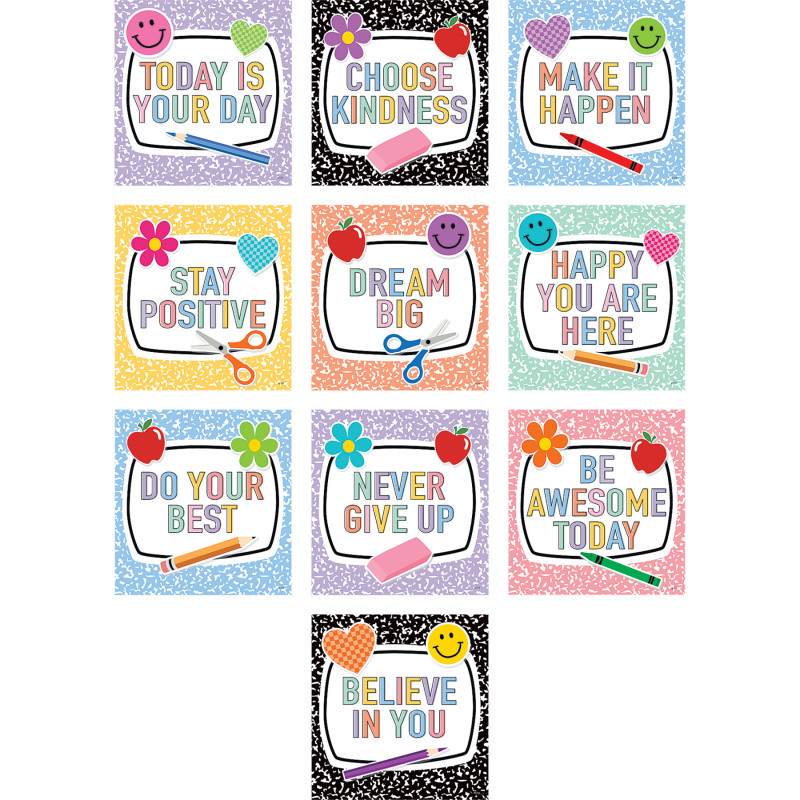 Cool for School Positive Sayings Accents, Pack of 30