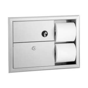 Bobrick, ClassicSeries®, Recessed Standard Bath Tissue Dispenser w/ Waste Disposal, Stainless Steel
