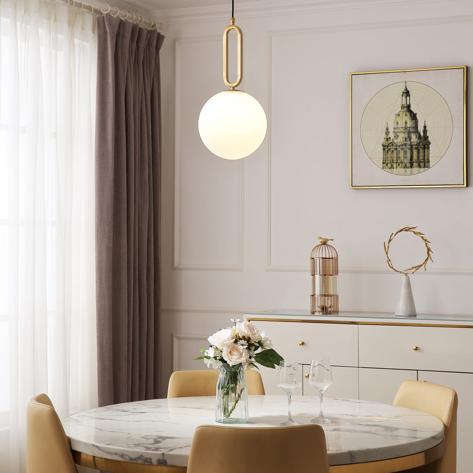 Globe Pendant Frosted Globe Pendant — installation 1