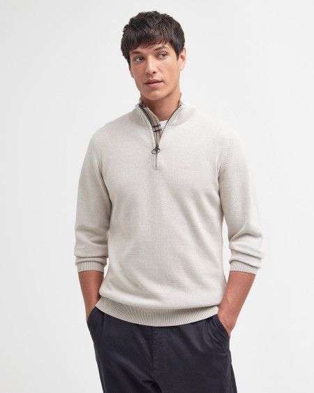 Felpa in cotone con mezza zip