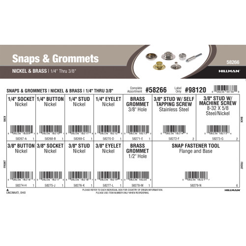Nickel & Brass Snaps & Grommets Assortment (1/4