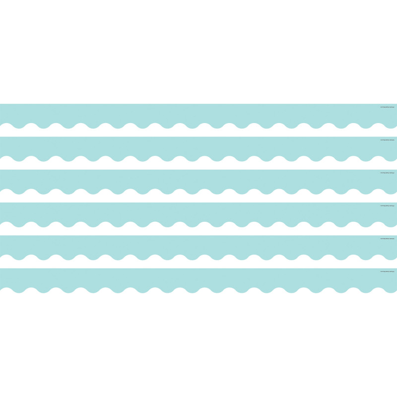Pastel Blue Scalloped Border Trim, 35 Feet Per Pack, 6 Packs