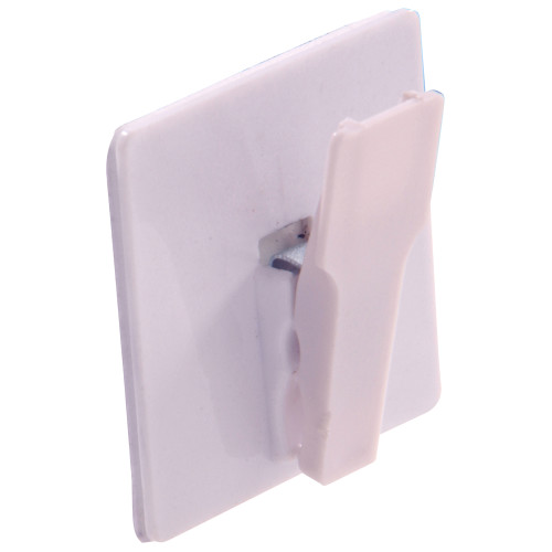 Hardware Essentials Spring Clip Hook White Adhesive