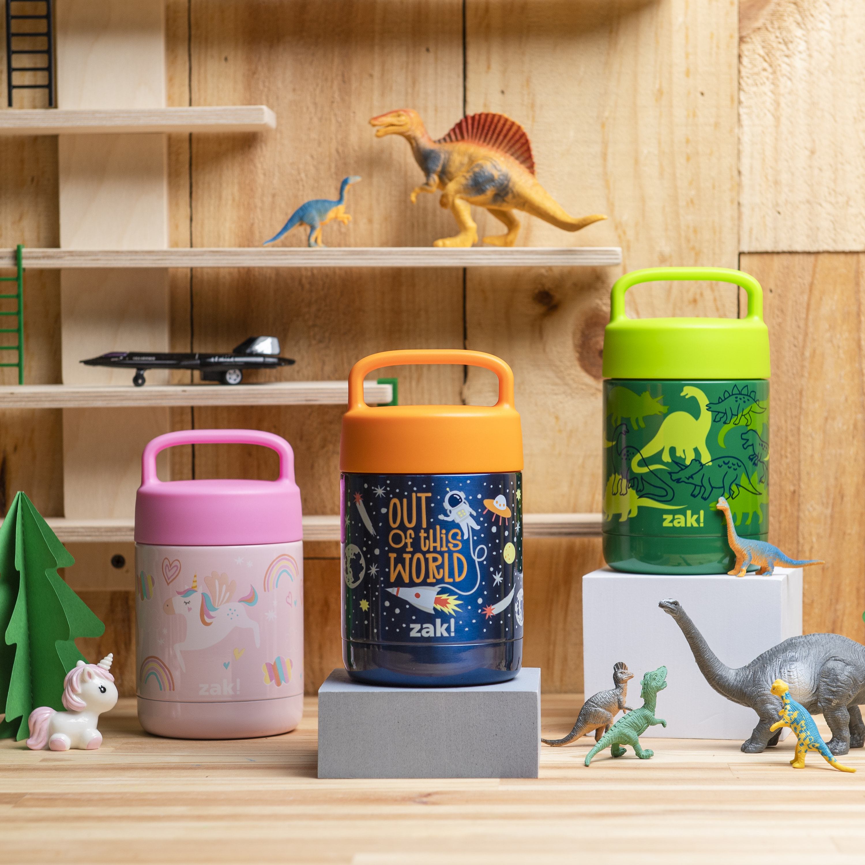 Zak Lunch! Reusable Vacuum Insulated Stainless Steel Food Container, Dinosaurs slideshow image 5