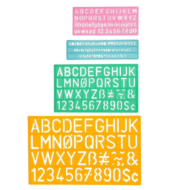 Letter Stenciling Guides, 4-Piece Set