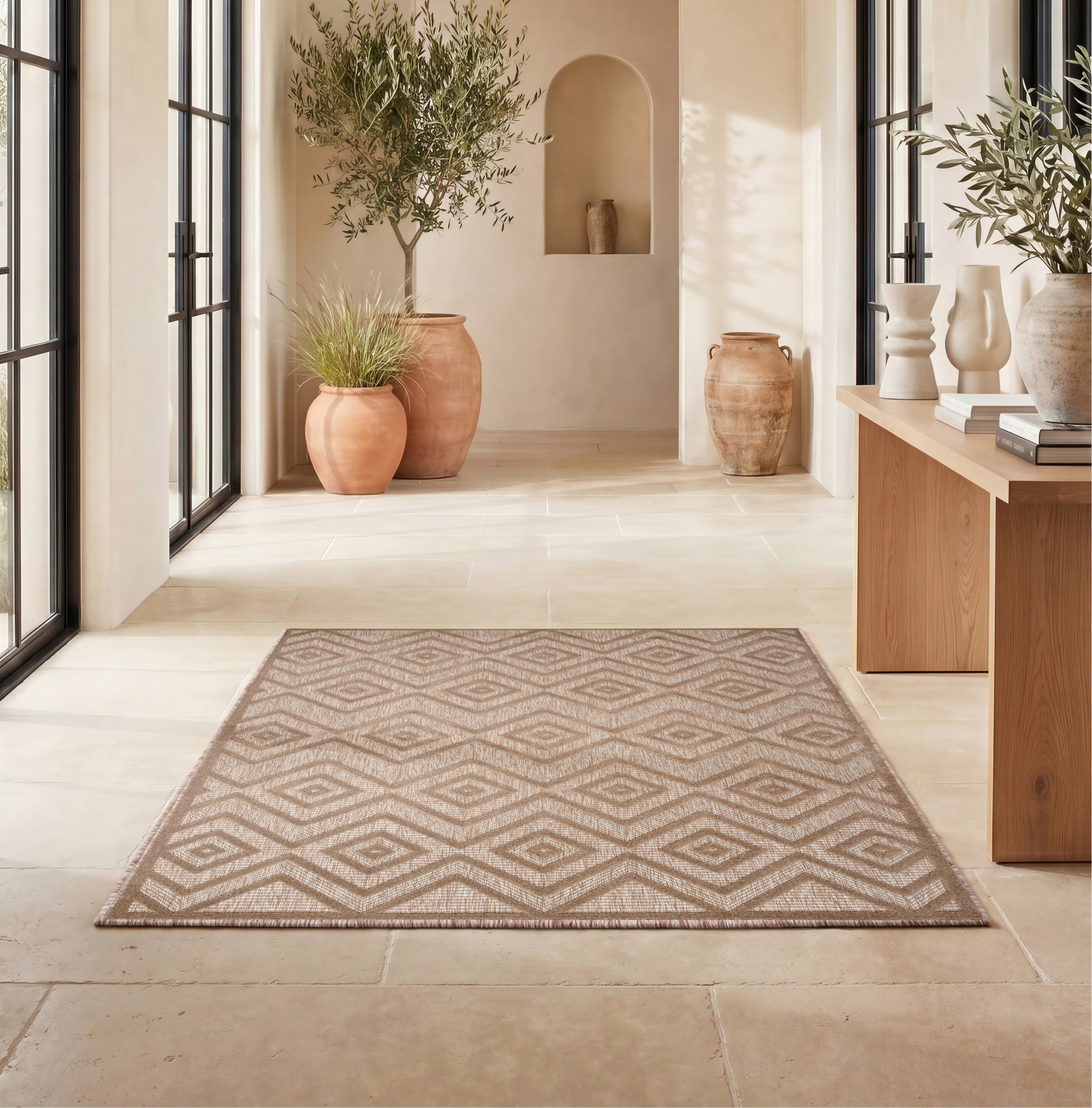 Nourison Versatile 4' x 6' Natural Beige Modern Rug