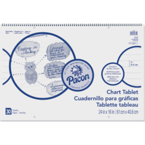 Chart Tablet, Cursive Cover, 1" Ruled, 24" x 16", 30 Sheets