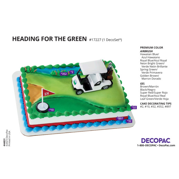 Heading for the Green Cake Decorating Instruction Card