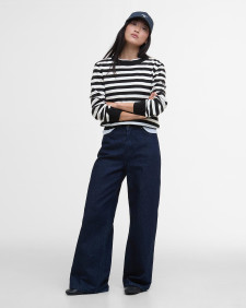 Lois Striped Crew Neck Jumper Cloud/Black Stripe