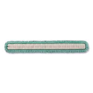 Rubbermaid Commercial, HYGEN, Microfiber Hook & Loop Dust Mop With Fringe, 36"W, Green