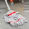 Unger, SmartColor, Microfiber Looped-End Wet Mop Head with 6" Headband, 16 oz, Red