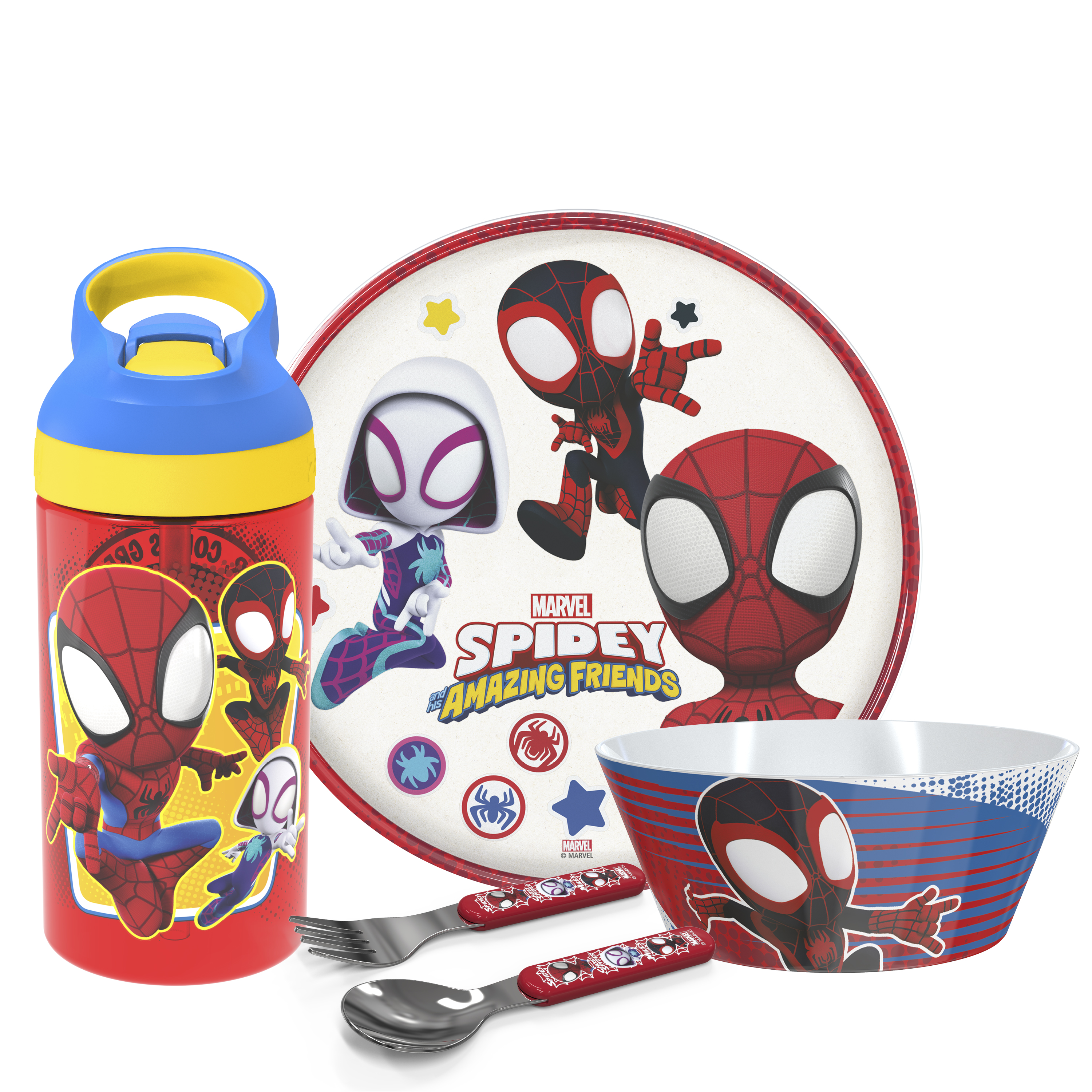 Spider-Man and His Amazing Friends Dinnerware Set, Spider-Friends, 5-piece set slideshow image 1