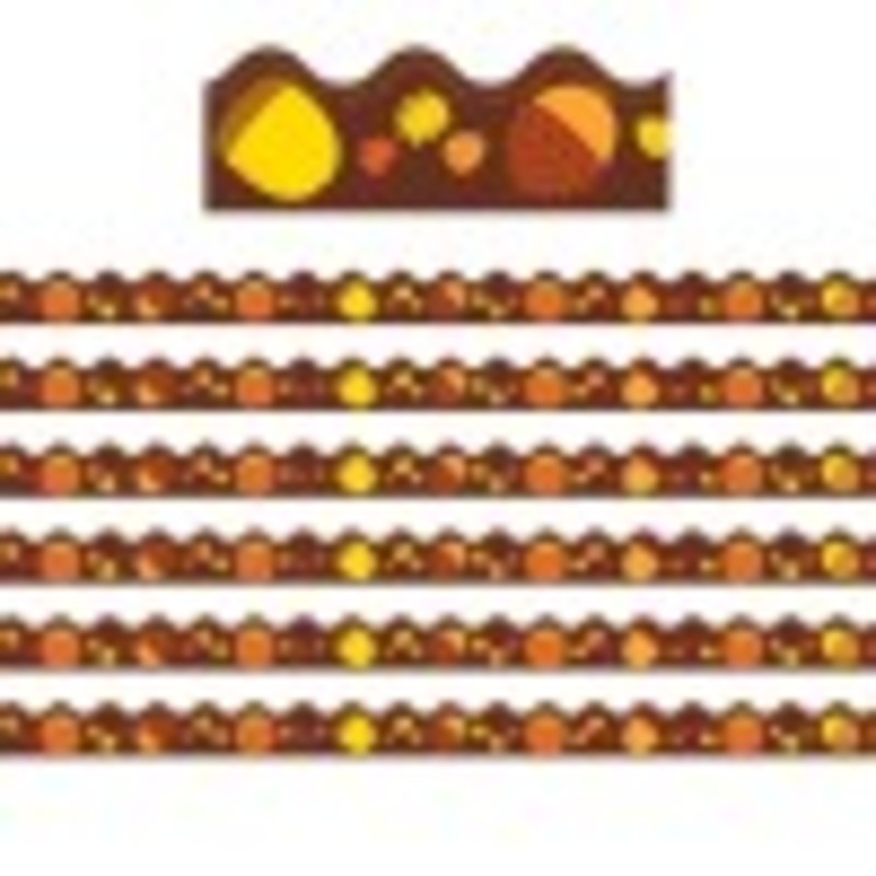 Acorns & Pumpkins Scalloped Border, 39 Feet Per Pack, 6 Packs