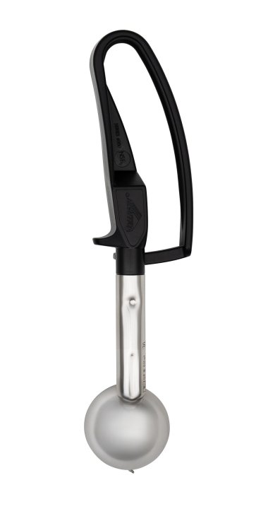 1.13-ounce extended-length disher with black squeeze handle