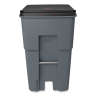 Rubbermaid Commercial, Rollout, 95 gal, Resin, Gray, Square, Receptacle