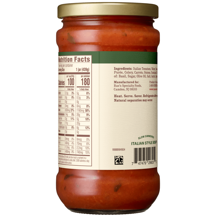 Tomato Basil Soup, 15.5 oz - Back Image