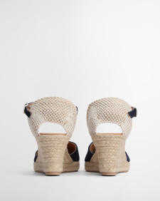 Elder Espadrille Wedges Navy Suede