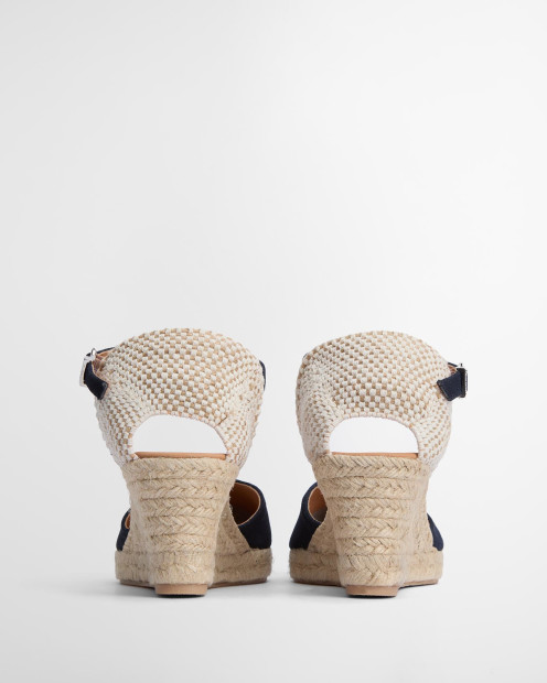 Elder Espadrille Wedges Navy Suede
