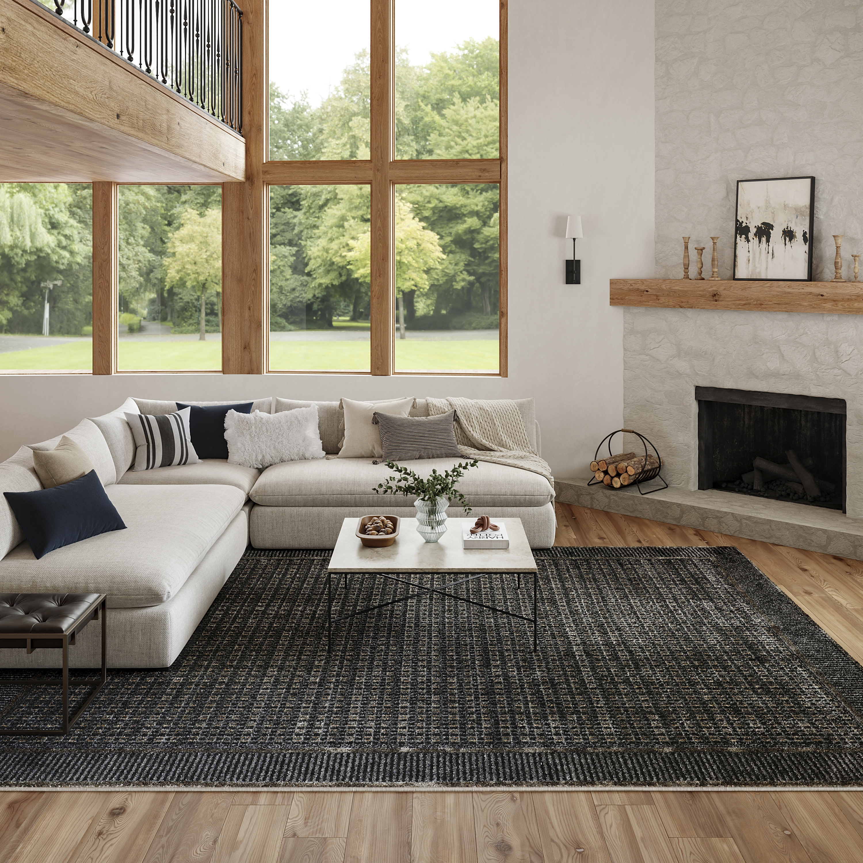Nourison Nordic 8' x 10' Black Taupe Art Deco Indoor Rug