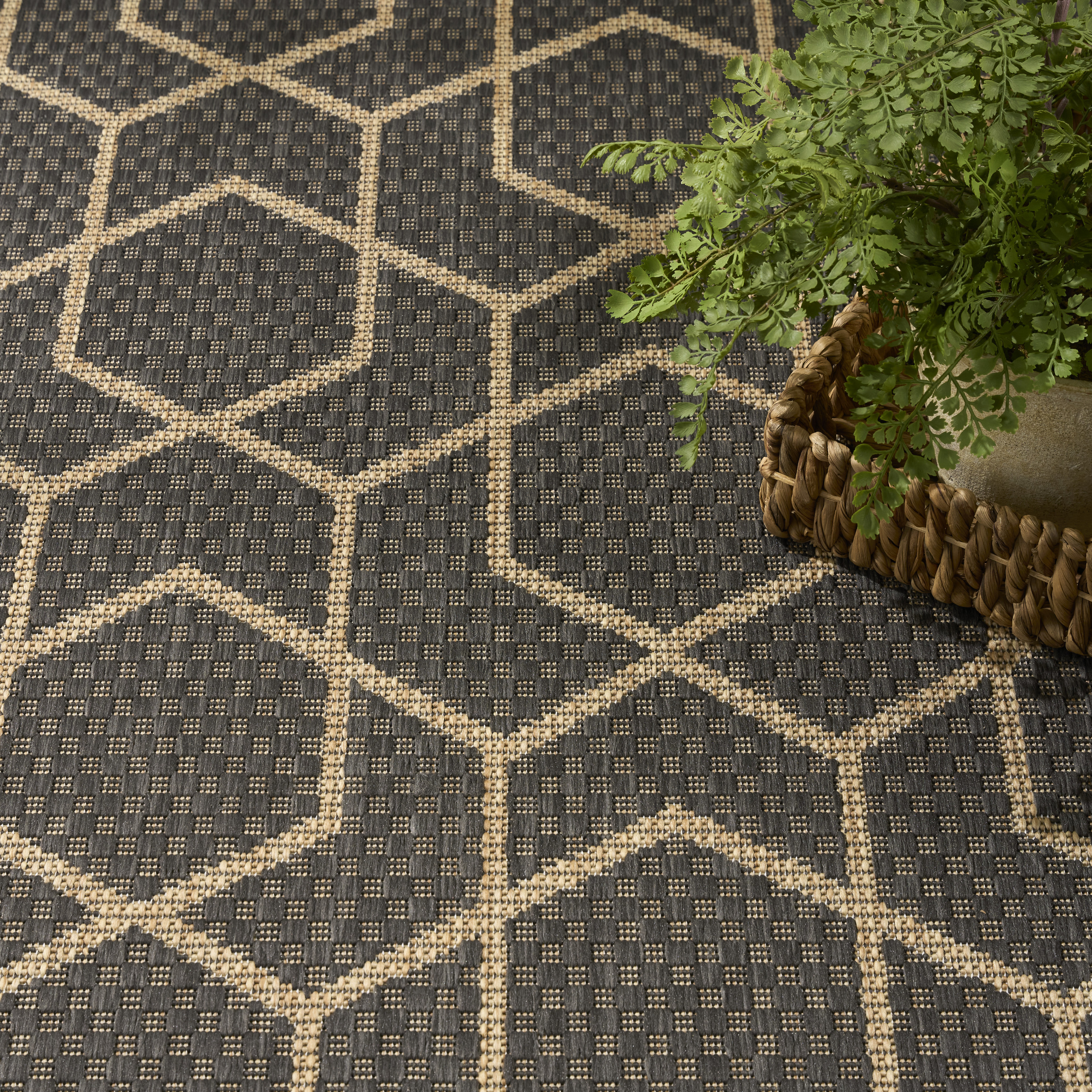 Nourison Horizon Indoor/Outdoor 6' x 9' Charcoal Modern Rug