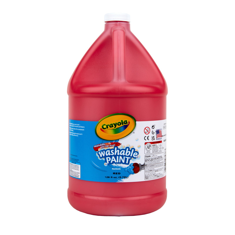 Washable Paint, Red, Gallon