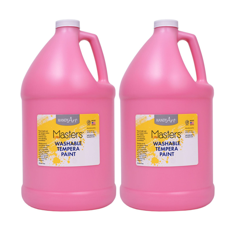 Little Masters® Washable Tempera Paint, Pink, Gallon, Pack of 2