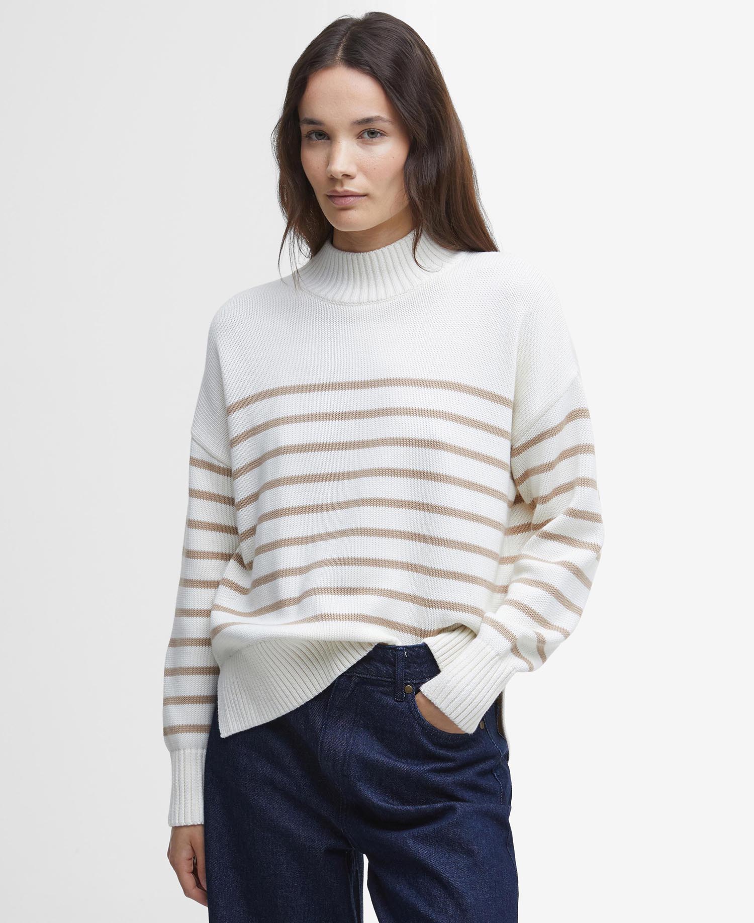 Maglione a collo alto Shelly a righe image number 0
