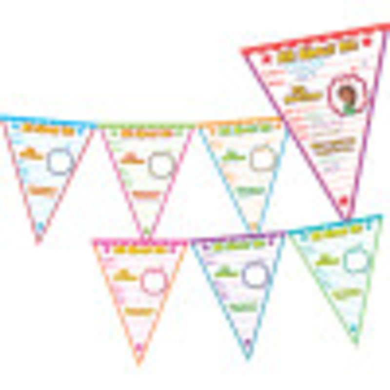 All About Me Pennants Bulletin Board Display Set