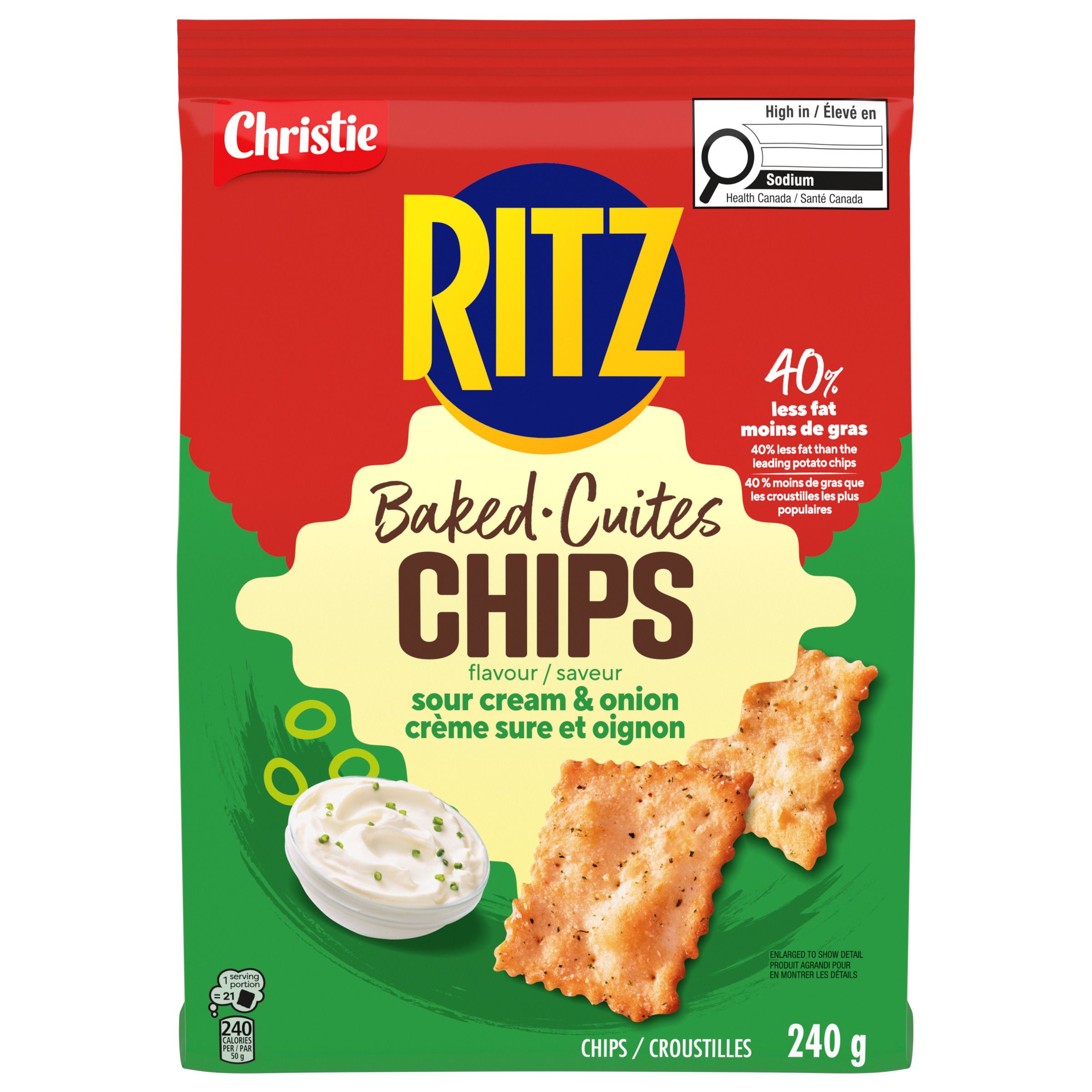 RITZ Chips cuites crème sure et oignon 240 g-thumbnail-0
