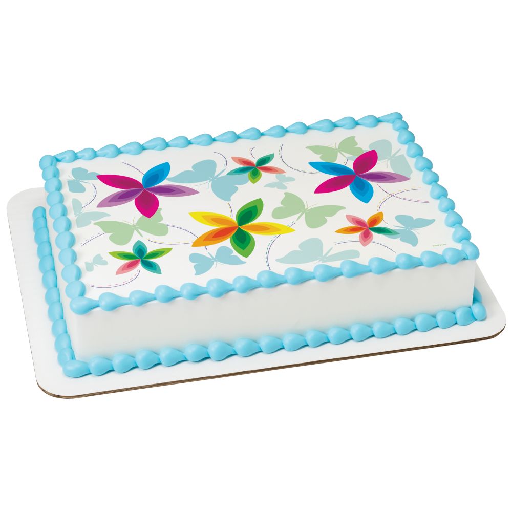 Image Cake Flowers And Butterflies