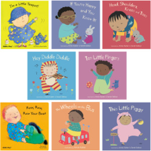Nursery Rhyme Board Book, Set of 8 with CD