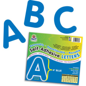 Self-Adhesive Letters, Blue, Puffy Font, 4", 78 Characters